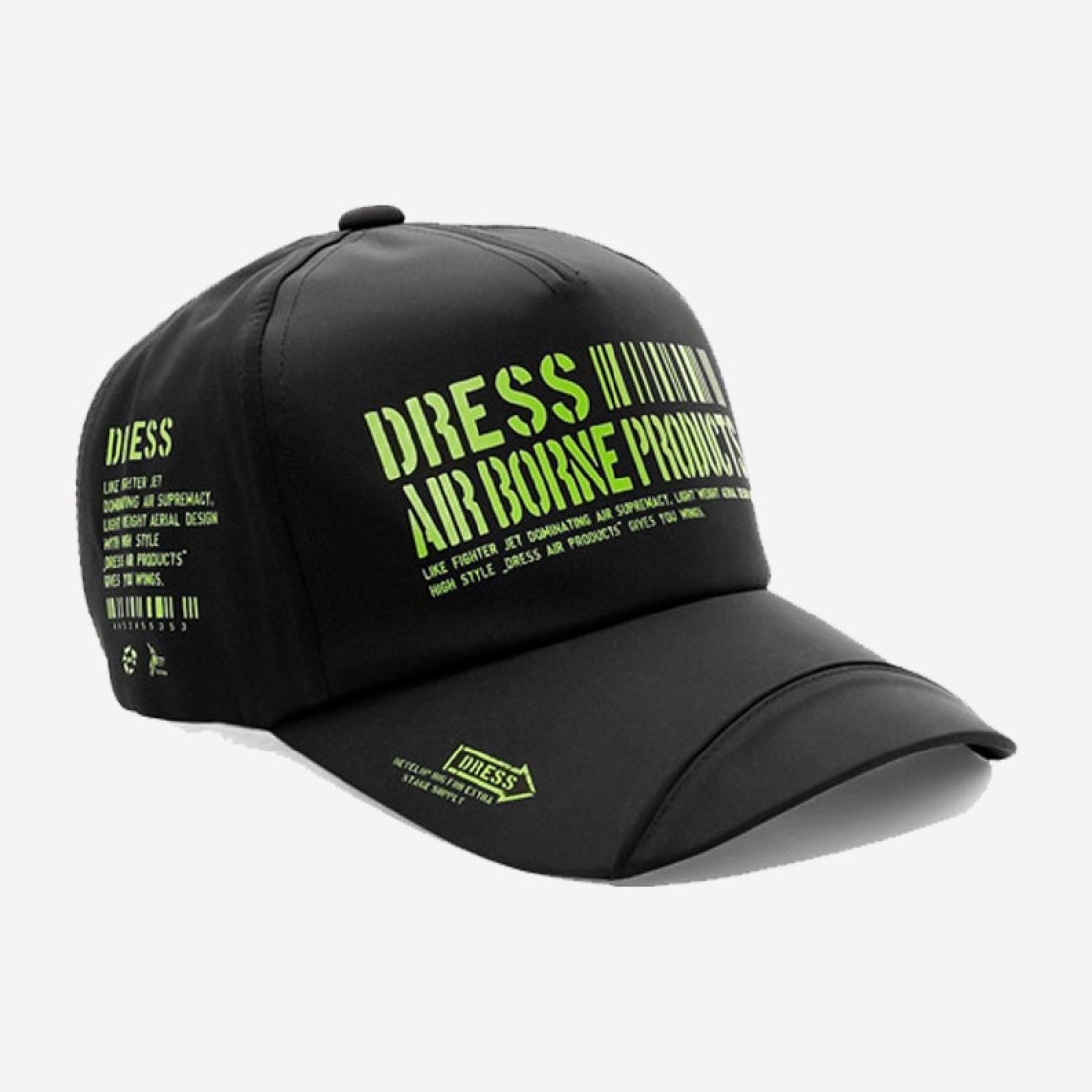 Dress Airborne Cap Black Lime Green Clothes, Hats image