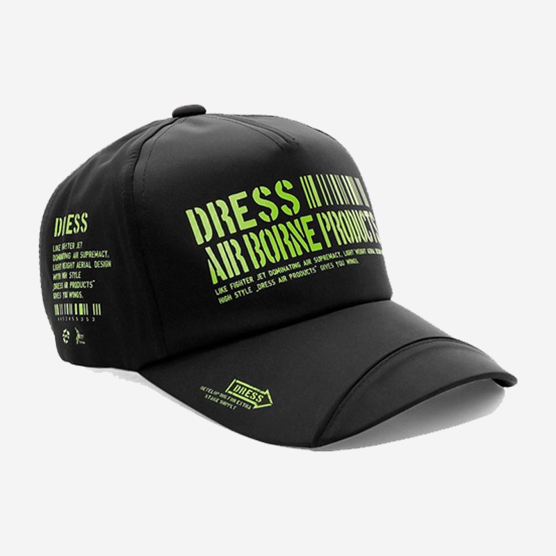 Dress Airborne Cap Black Lime Green Clothes, Hats image