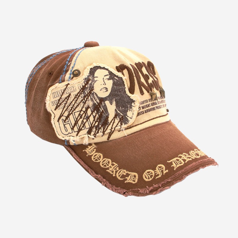 Dress Denim Cap “Girl” Brown Clothes, Hats image