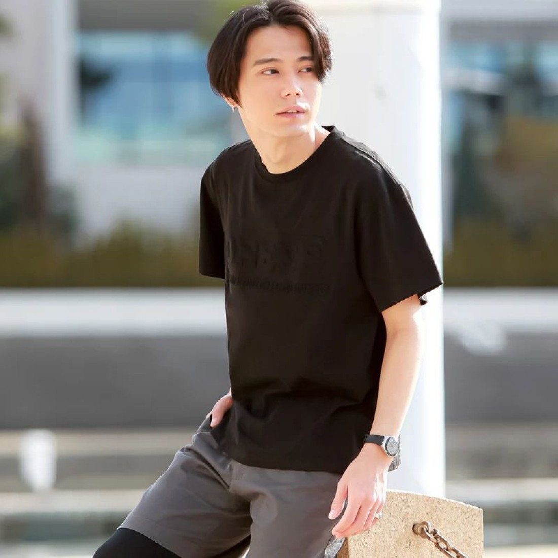 Dress Embossed Logo T-Shirt Black image