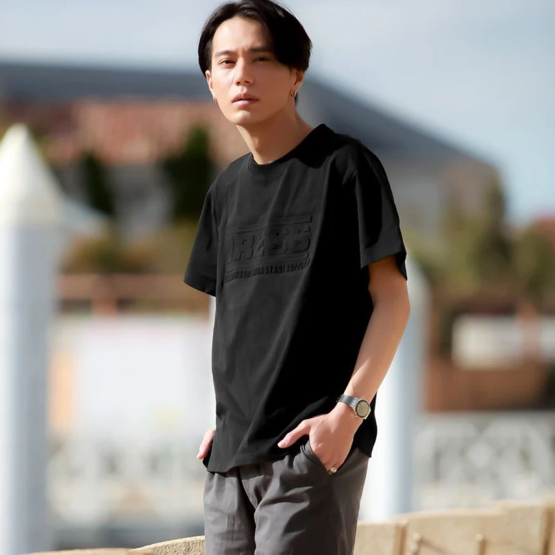 Dress Embossed Logo T-Shirt Black image