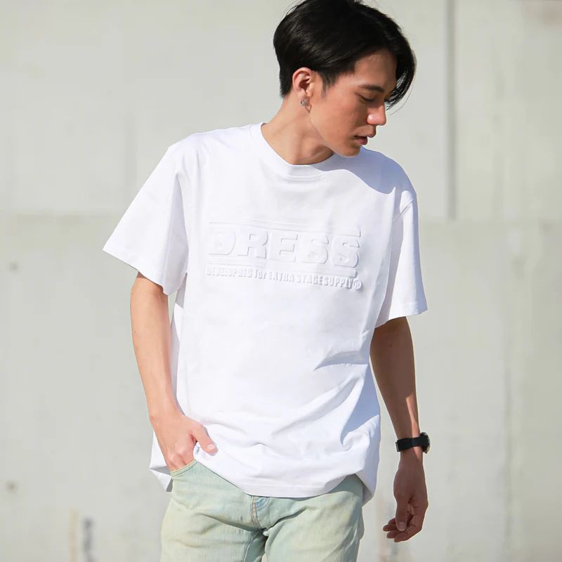 Dress Embossed Logo T-Shirt White Clothes, T-Shirt image