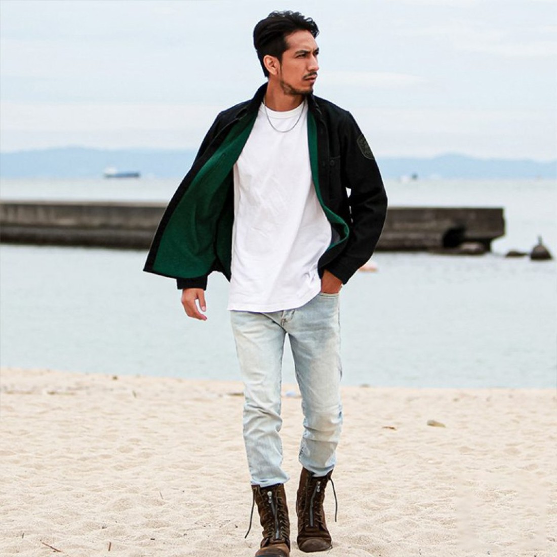 Dress Flannel Shirt Duck Black Green image