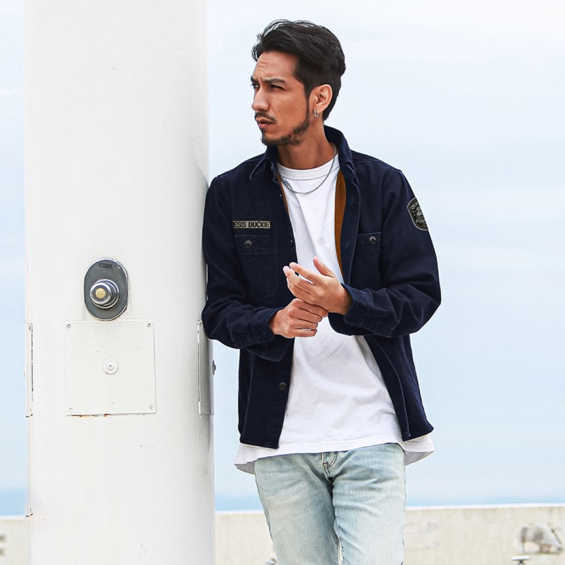 Dress Flannel Shirt Duck Navy Orange Clothes, Jackets image