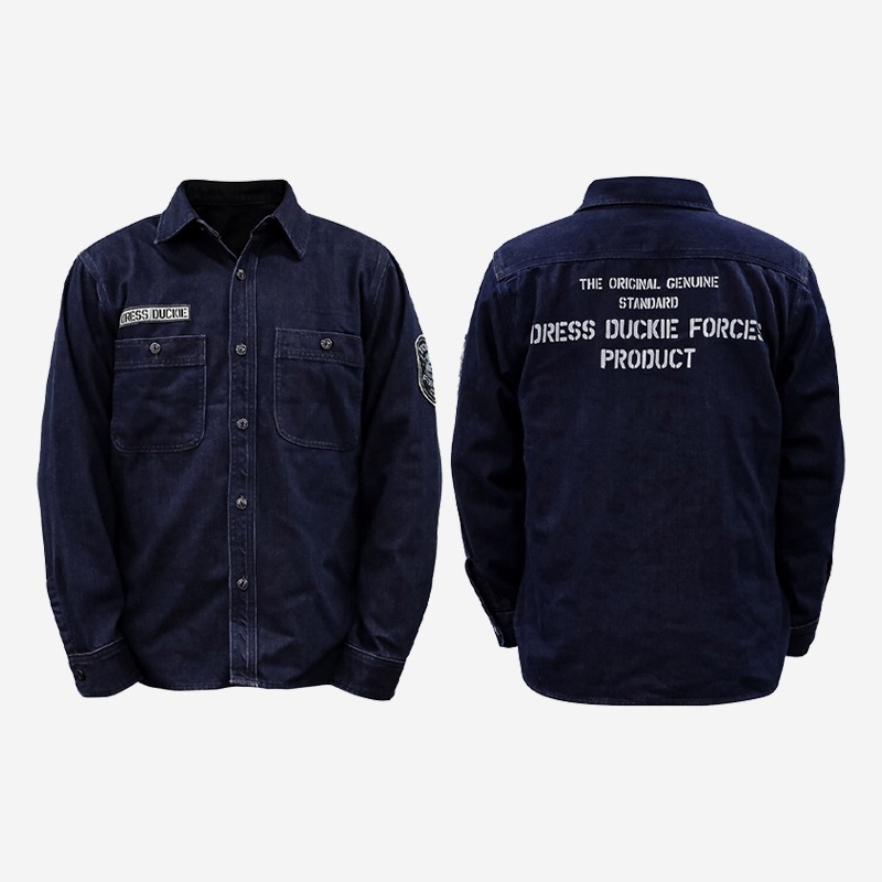 Dress Flannel Shirt Duck Navy Orange Clothes, Jackets image