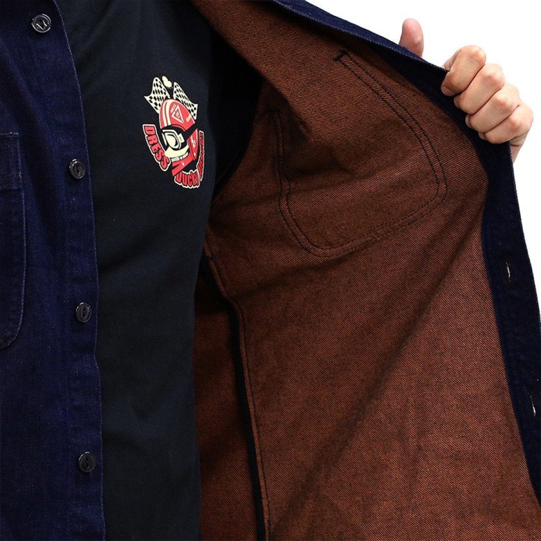 Dress Flannel Shirt Duck Navy Orange Clothes, Jackets image