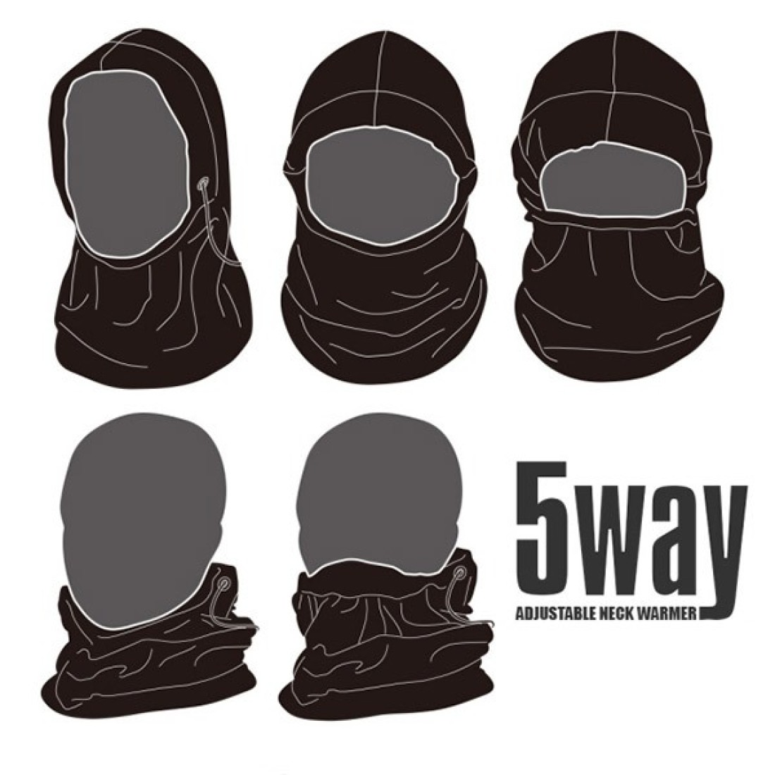 Dress 5Way Neck Warmer “Paint” BK Clothes, Neck Gaiters image