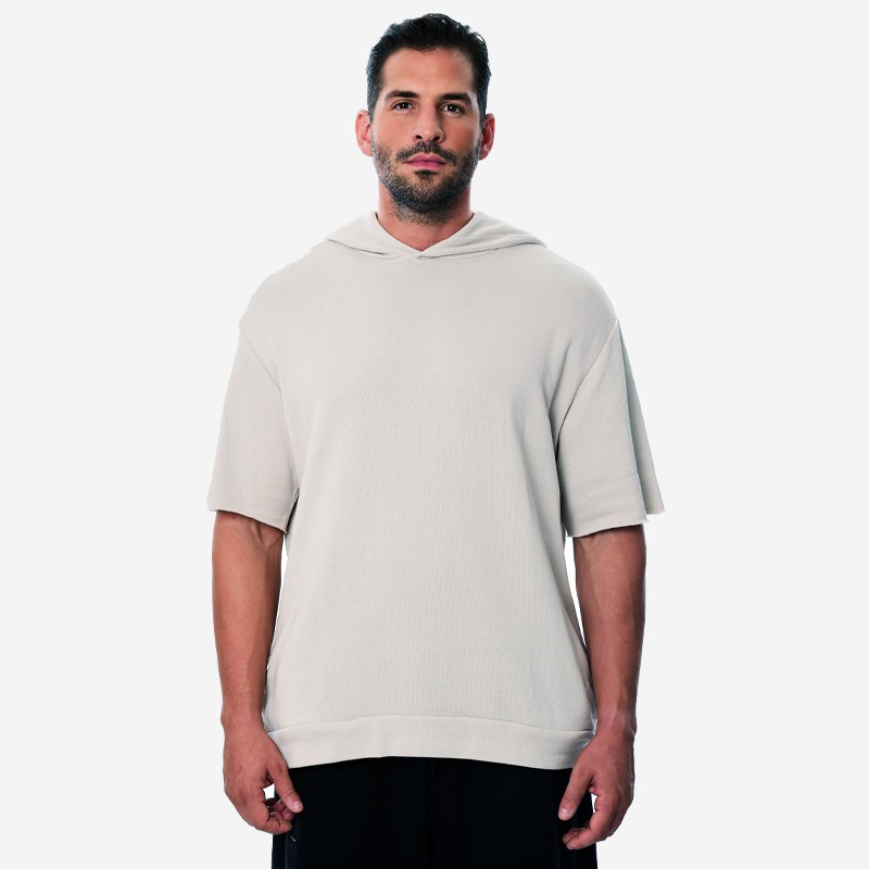 Κοντομάνικο Hoodie Unisex Oxean Beige