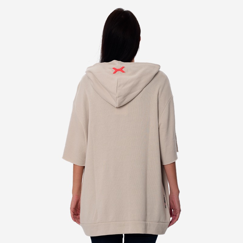 Κοντομάνικο Hoodie Oxean Beige Ένδυση, Φούτερ image