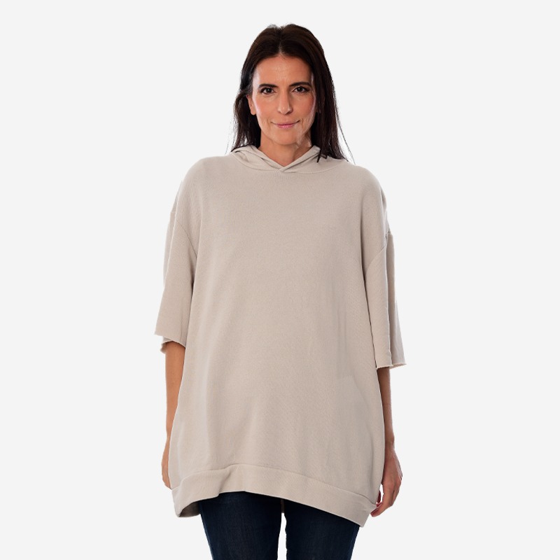Κοντομάνικο Hoodie Unisex Oxean Beige