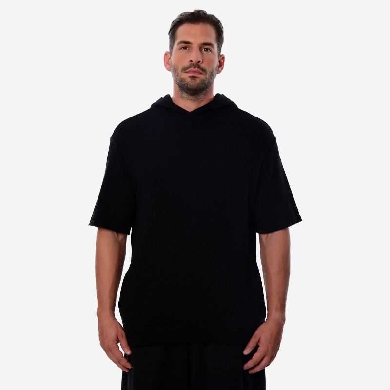 Κοντομάνικο Hoodie Oxean Black Ένδυση, Φούτερ image