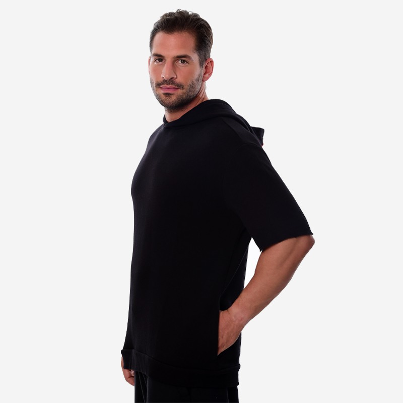 Κοντομάνικο Hoodie Unisex Oxean Black Ένδυση, Φούτερ image