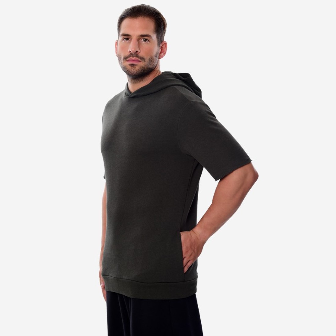 Κοντομάνικο Hoodie Unisex Oxean 'Reflective' Charcoal Khaki image