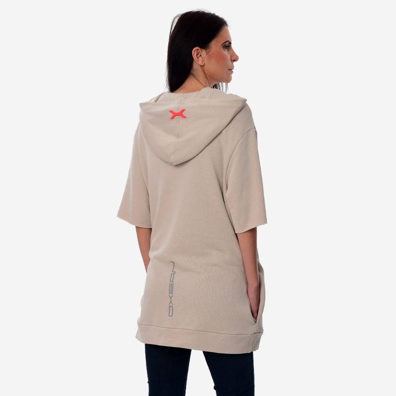 Κοντομάνικο Hoodie Unisex Oxean 'Reflective' Beige