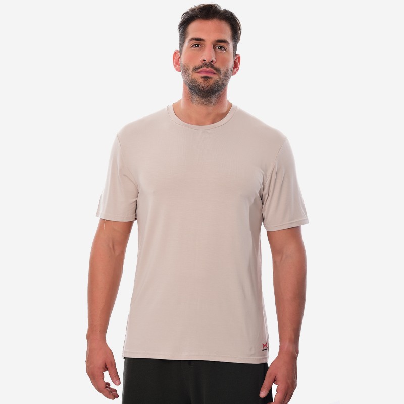 Κοντομάνικο Oxean Stretch Breathable Beige