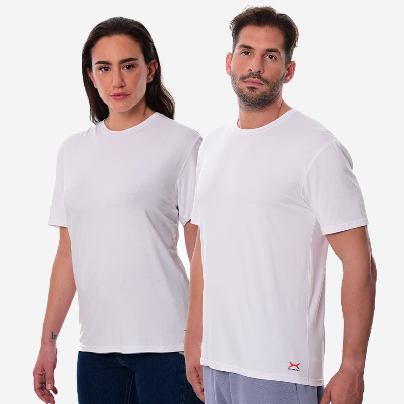 Κοντομάνικο Oxean Stretch Breathable White