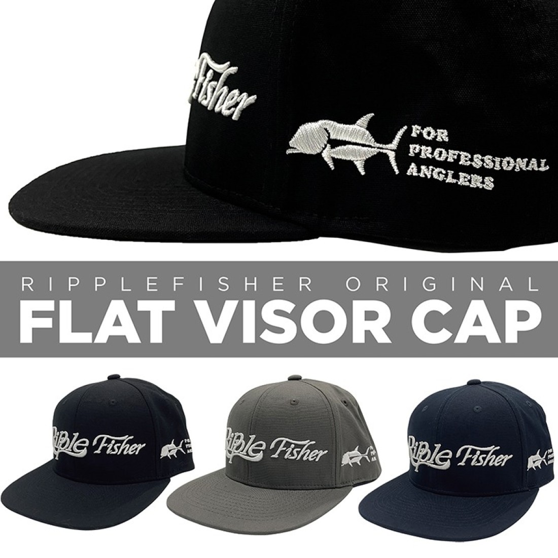 Showing image for Ripple Fisher Flat Visor Cap Gray Ripple Fisher Flat Visor Cap Gray Clothes, Hats image